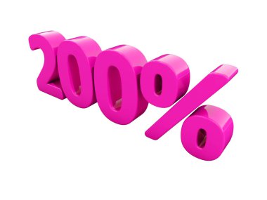Yüzde 200 pembe işareti