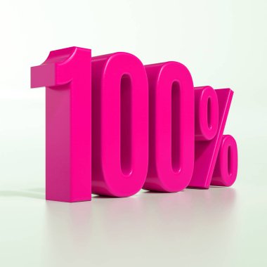 Yüzde 100 pembe işareti