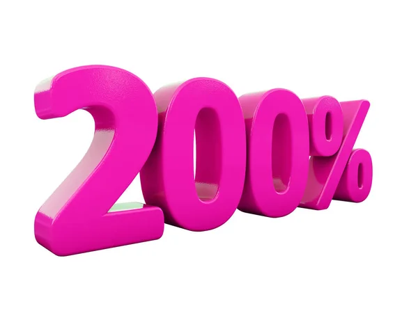200 por ciento signo rosado — Foto de Stock