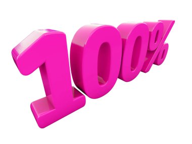 Yüzde 100 pembe işareti
