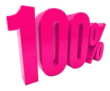 Yüzde 100 pembe işareti