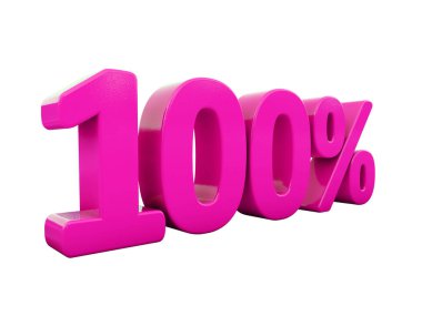 Yüzde 100 pembe işareti