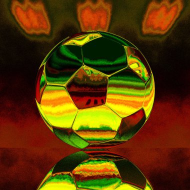 Koyu arka plan üzerinde gerçekçi futbol topu