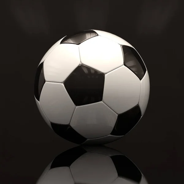 Bola de fútbol realista sobre fondo oscuro —  Fotos de Stock