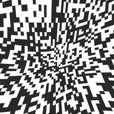 QR Code dijital soyut siyah ve beyaz piksel gürültü arka plan