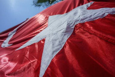 Sallayarak Türkiye bayrağı, ipek kadar kapatın