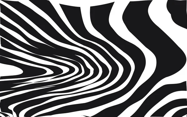 Abstrakta Warped svartvitt linjer bakgrund — Stock vektor