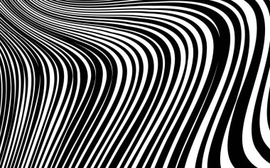 Soyut çarpık siyah ve beyaz çizgiler arka plan