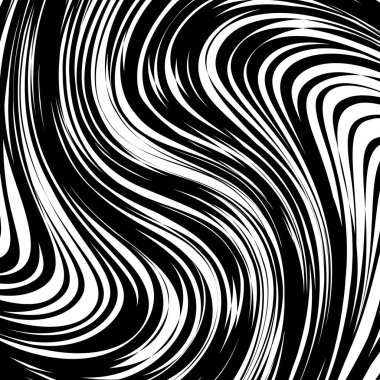 Soyut çarpık siyah ve beyaz çizgiler arka plan