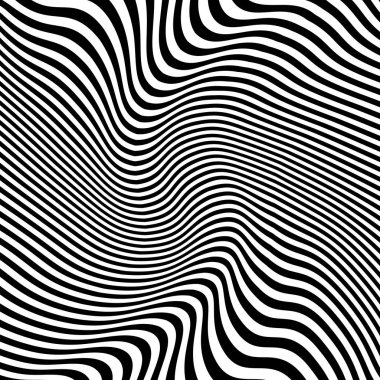 Soyut çarpık siyah ve beyaz çizgiler arka plan