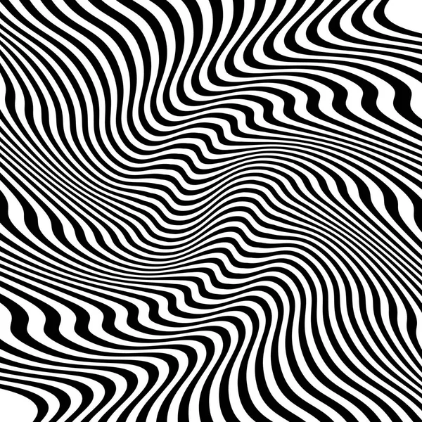 抽象扭曲的黑白线条背景 — 图库矢量图片