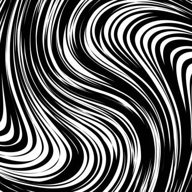 Soyut çarpık siyah ve beyaz çizgiler arka plan