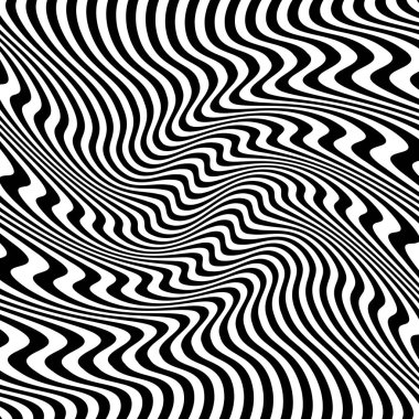 Soyut çarpık siyah ve beyaz çizgiler arka plan