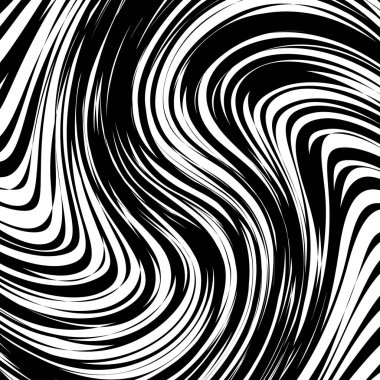 Soyut çarpık siyah ve beyaz çizgiler arka plan