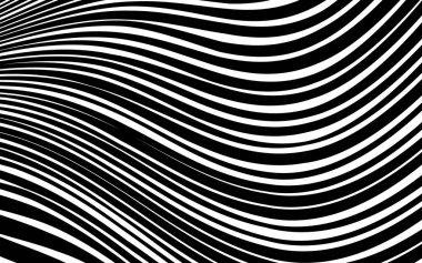 Soyut çarpık siyah ve beyaz çizgiler arka plan
