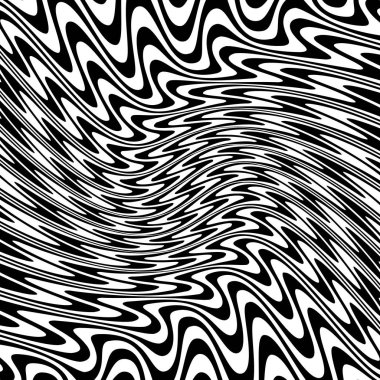 Soyut çarpık siyah ve beyaz çizgiler arka plan