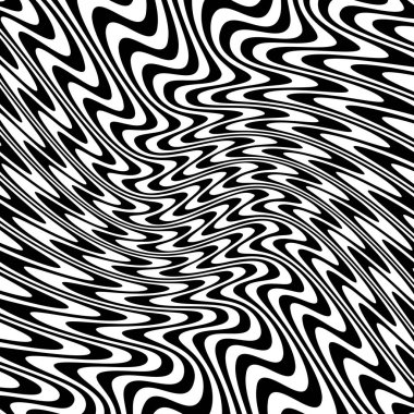 Soyut çarpık siyah ve beyaz çizgiler arka plan