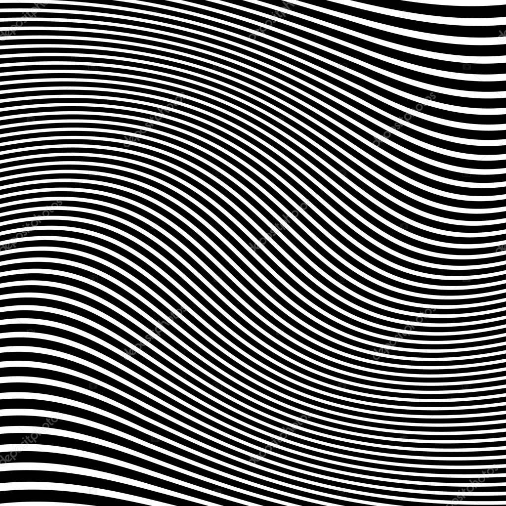 Abstract Warped Black and White Lines Background