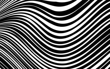 Soyut çarpık siyah ve beyaz çizgiler arka plan