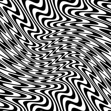 Soyut çarpık siyah ve beyaz çizgiler arka plan