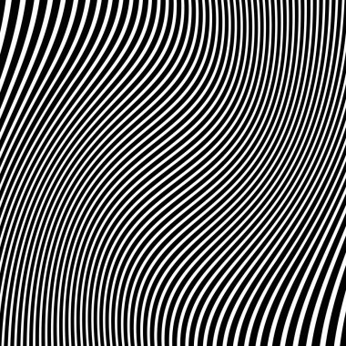 Soyut çarpık siyah ve beyaz çizgiler arka plan