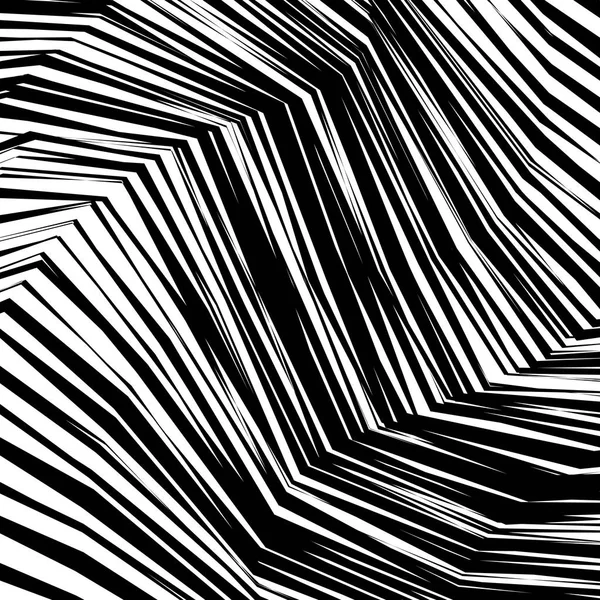 Abstraktní pokřivené černé a bílé čáry pozadí — Stockový vektor