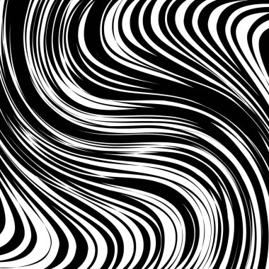 Soyut çarpık siyah ve beyaz çizgiler arka plan