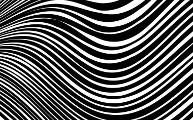 Soyut çarpık siyah ve beyaz çizgiler arka plan
