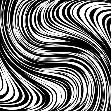 Soyut çarpık siyah ve beyaz çizgiler arka plan