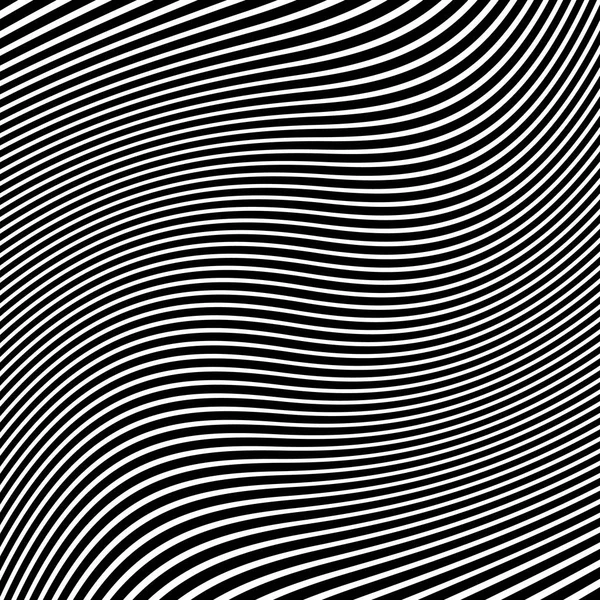 Fondo de líneas blancas y negras deformadas abstractas — Vector de stock