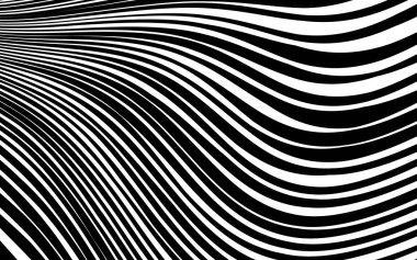 Soyut çarpık siyah ve beyaz çizgiler arka plan