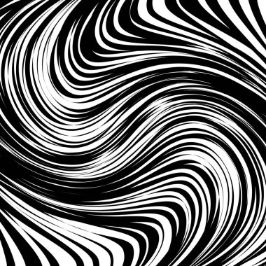 Soyut çarpık siyah ve beyaz çizgiler arka plan