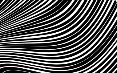 Soyut çarpık siyah ve beyaz çizgiler arka plan