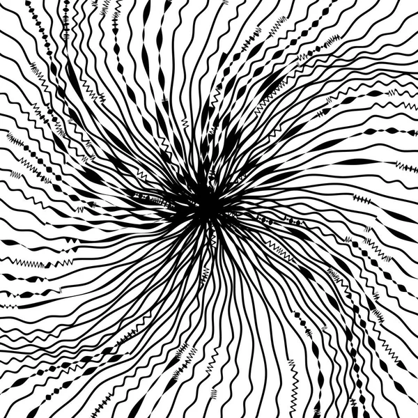 Astratto contorto bianco e nero Linee di sfondo — Vettoriale Stock