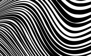 Soyut çarpık siyah ve beyaz çizgiler arka plan