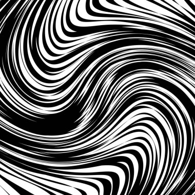 Soyut çarpık siyah ve beyaz çizgiler arka plan