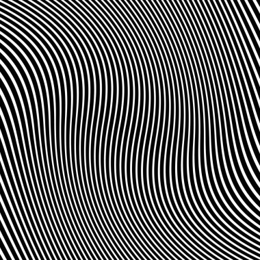 Soyut çarpık siyah ve beyaz çizgiler arka plan