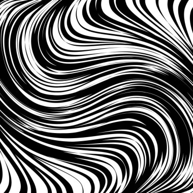 Soyut çarpık siyah ve beyaz çizgiler arka plan