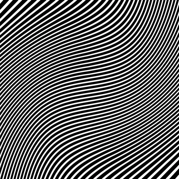 Abstraktní pokřivené černé a bílé čáry pozadí — Stockový vektor