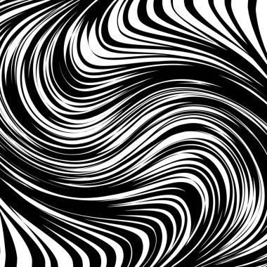 Soyut çarpık siyah ve beyaz çizgiler arka plan