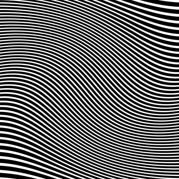 Fondo de líneas blancas y negras deformadas abstractas — Archivo Imágenes Vectoriales