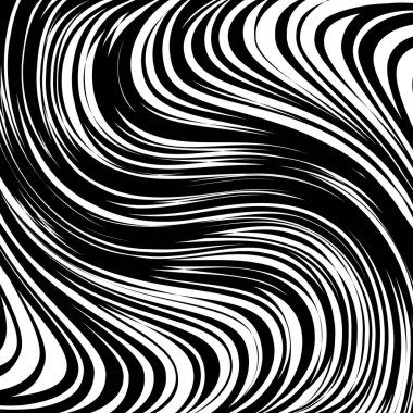 Soyut çarpık siyah ve beyaz çizgiler arka plan