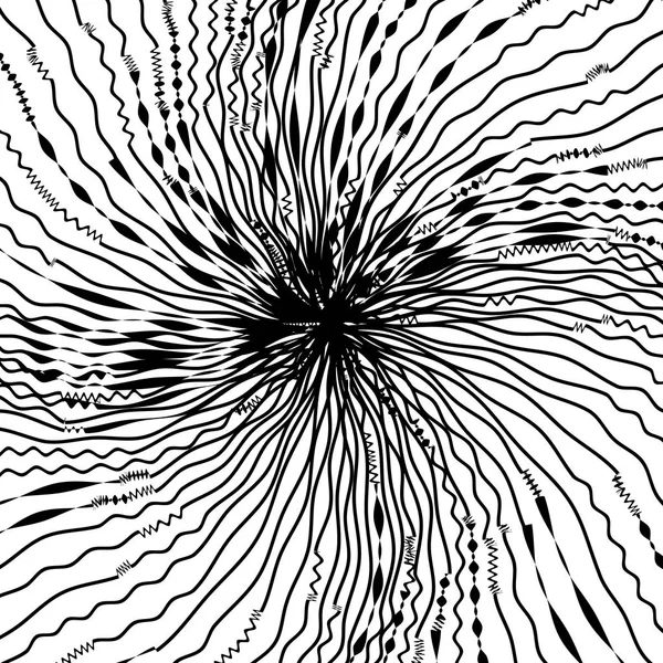 Astratto contorto bianco e nero Linee di sfondo — Vettoriale Stock