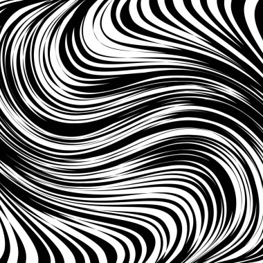 Soyut çarpık siyah ve beyaz çizgiler arka plan