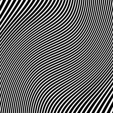Soyut çarpık siyah ve beyaz çizgiler arka plan