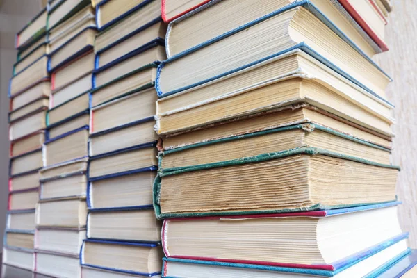 Stack of Used Old Books Background — Stock Photo, Image