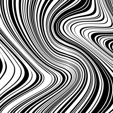 Vektör arka plan dalgalar, satır şeritleri düzensiz dalga arka plan, Minimal tasarım, stilize akan su Soyut 3d yanılsama, grafik çizgi sanatı