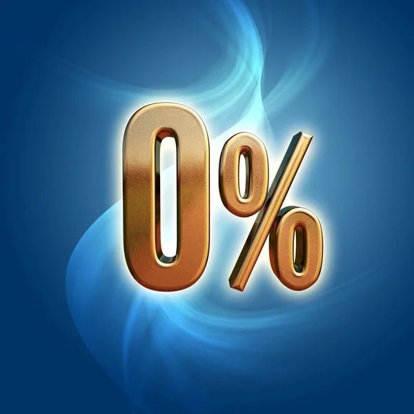 Zlatý znak 0 procent — Stock fotografie