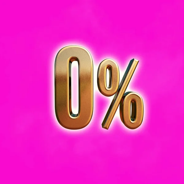 Gold 0 Prozent Zeichen — Stockfoto