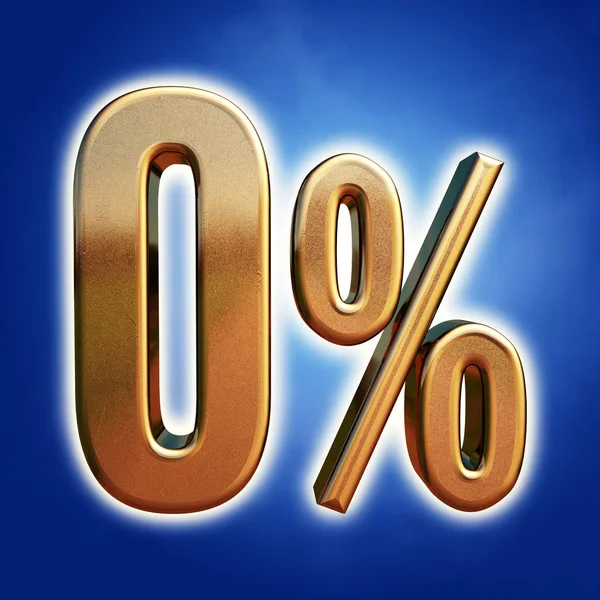 Ouro 0 Sinal percentual — Fotografia de Stock